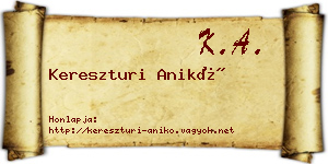 Kereszturi Anikó névjegykártya