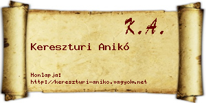 Kereszturi Anikó névjegykártya