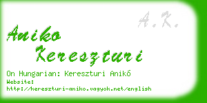 aniko kereszturi business card